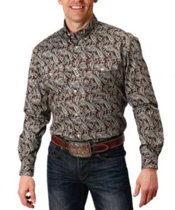 Roper Men's Paisley Western Button Down Shirt