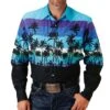 Roper Men's Beach Roundup Scenic Snap Shirt -Wrangler Store 0300104210306a