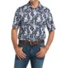 Ariat Men's Tropical Print Polo Shirt -Wrangler Store 10039564 front