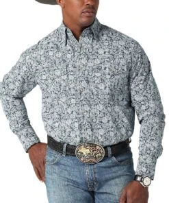 Wrangler Men's George Strait Paisley Snap Shirt
