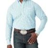 Wrangler Men's George Strait Blue Plaid Button Down Shirt -Wrangler Store 112317191 a