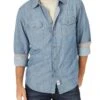 Wrangler Men's Retro Denim Button Down Shirt 1 Wrangler Men's Retro Denim Button Down Shirt -Wrangler Store 112317202 a