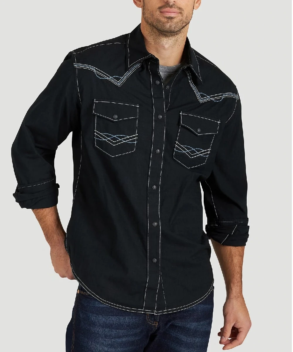 Wrangler Men's Rock 47 Western Snap Shirt 3 Wrangler Men's Rock 47 Western Snap Shirt