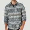Wrangler Men's Retro Jacquard Snap Shirt -Wrangler Store 112318897