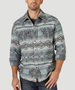 Wrangler Men's Retro Jacquard Snap Shirt