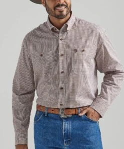 Wrangler Men's George Strait Print Button Down Shirt