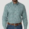 Wrangler Men's George Straight Print Button Down Shirt -Wrangler Store 112318983
