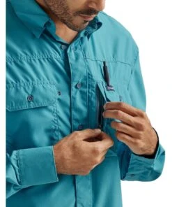 Wrangler Men's Performance Button Down Shirt -Wrangler Store 112323773 e