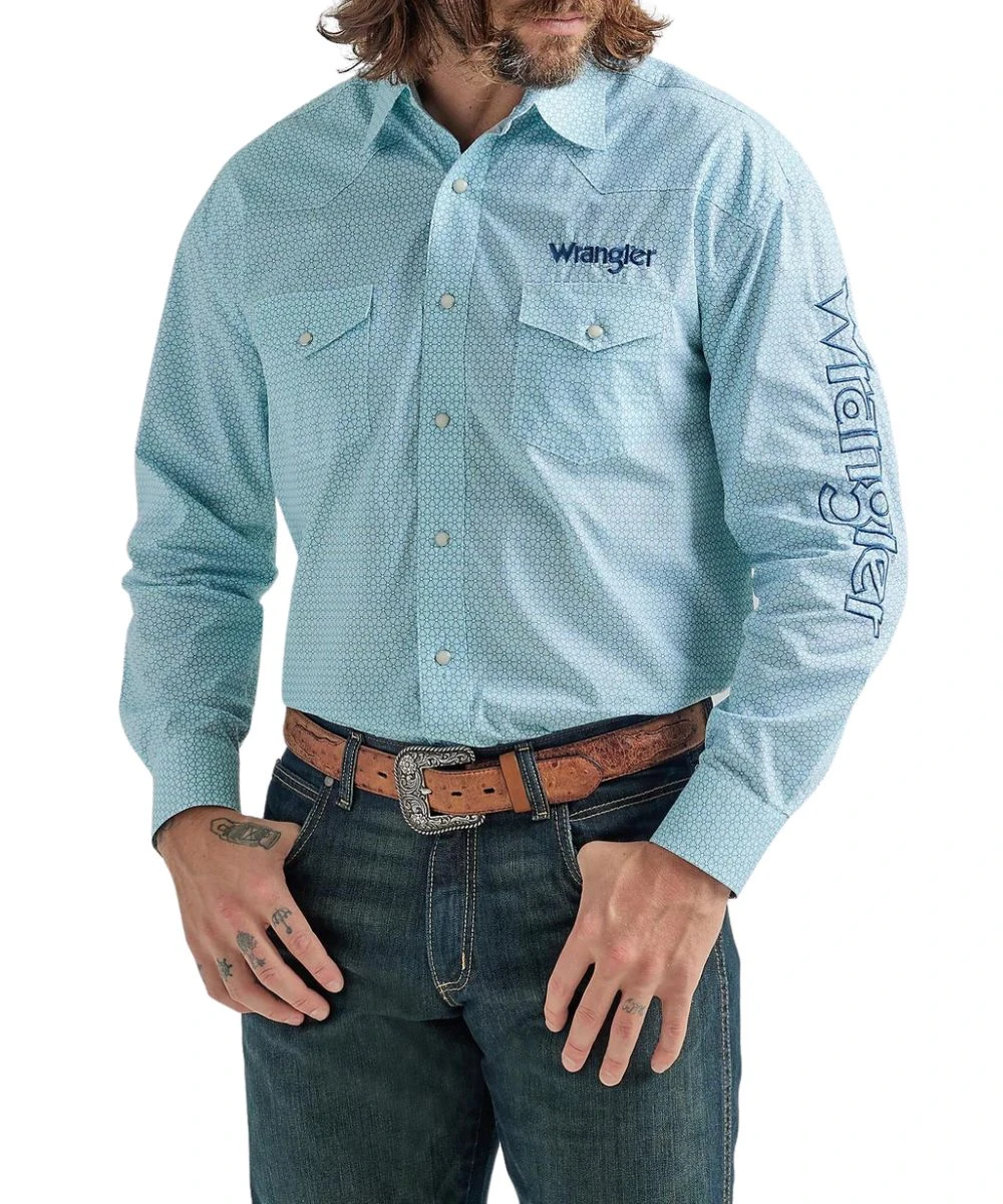 Wrangler Men's Logo Snap Shirt 3 Wrangler Men's Logo Snap Shirt