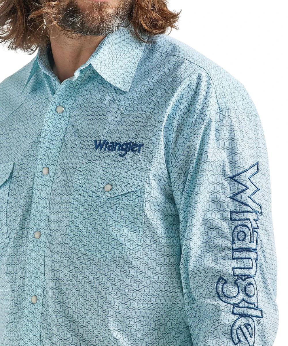Wrangler Men's Logo Snap Shirt 5 Wrangler Men's Logo Snap Shirt - Image 3