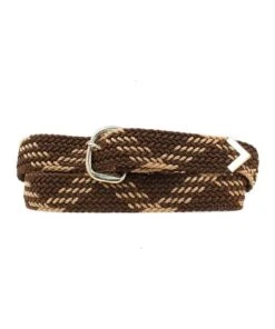 M&F Western Men's Nocona Brown Machine Woven Braided Belt