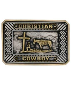 Montana Silversmiths Beaming Christian Cowboy Attitude Buckle