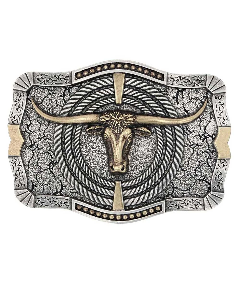 Montana Silversmiths Ropin' Ready Longhorn Attitude Buckle 3 Montana Silversmiths Ropin' Ready Longhorn Attitude Buckle