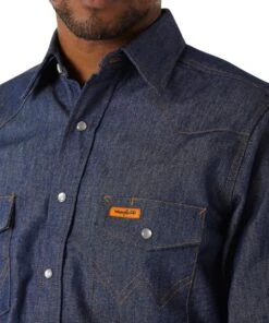 Wrangler Men's Flame Resistant Snap Work Shirt -Wrangler Store FR12127 c