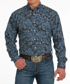 Cinch Men's Big & Tall Paisley Button Down Shirt