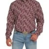 Cinch Men's Floral Print Button Down Shirt -Wrangler Store MTW1105392 1