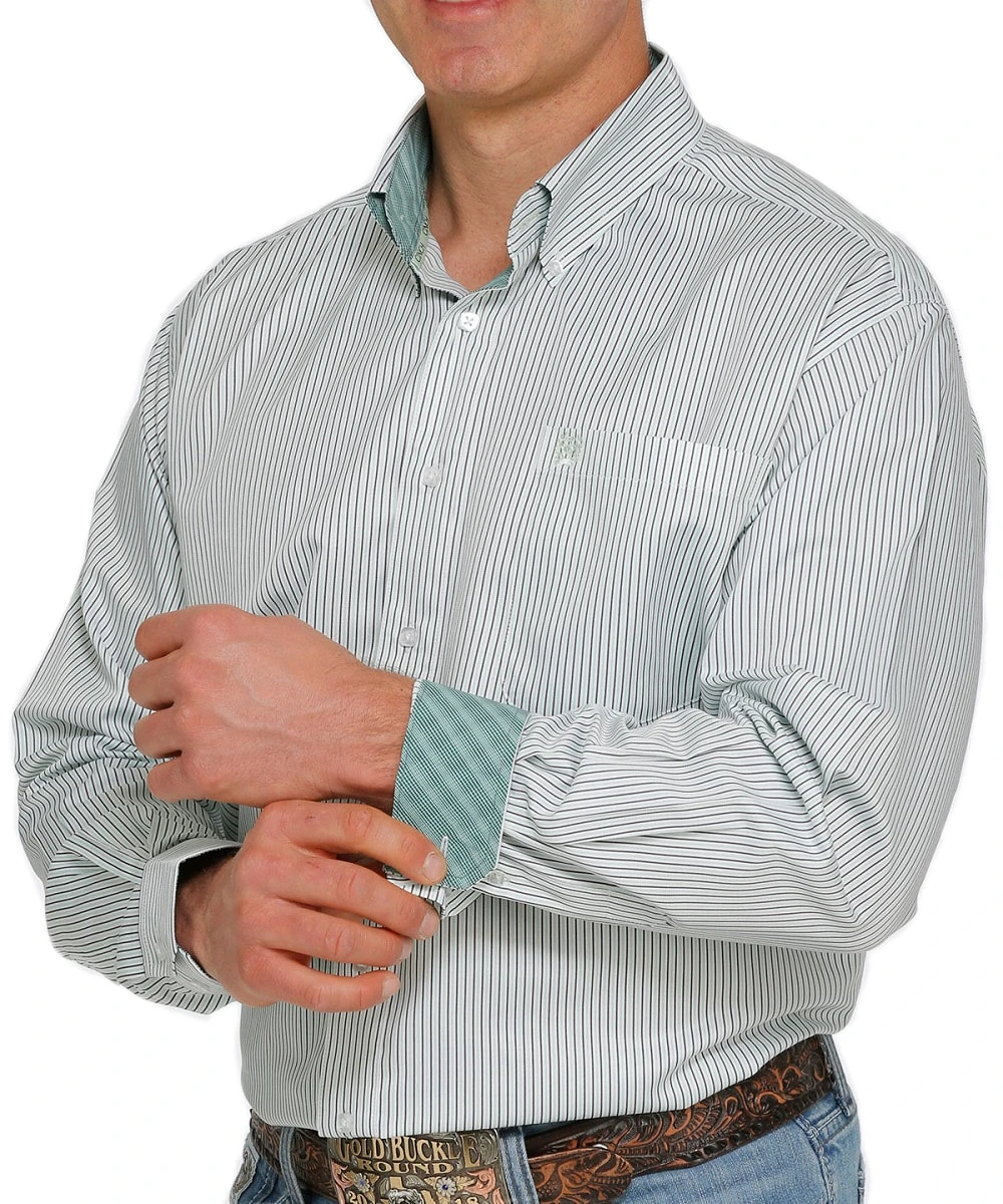 Cinch Men's White Multi Stripe Button Down Shirt 3 Cinch Men's White Multi Stripe Button Down Shirt