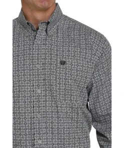 Cinch Men's Medallion Print Button Down Western Shirt -Wrangler Store MTW1105442 b
