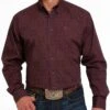 Cinch Men's Purple Paisley Button Down Shirt -Wrangler Store MTW1105485 a