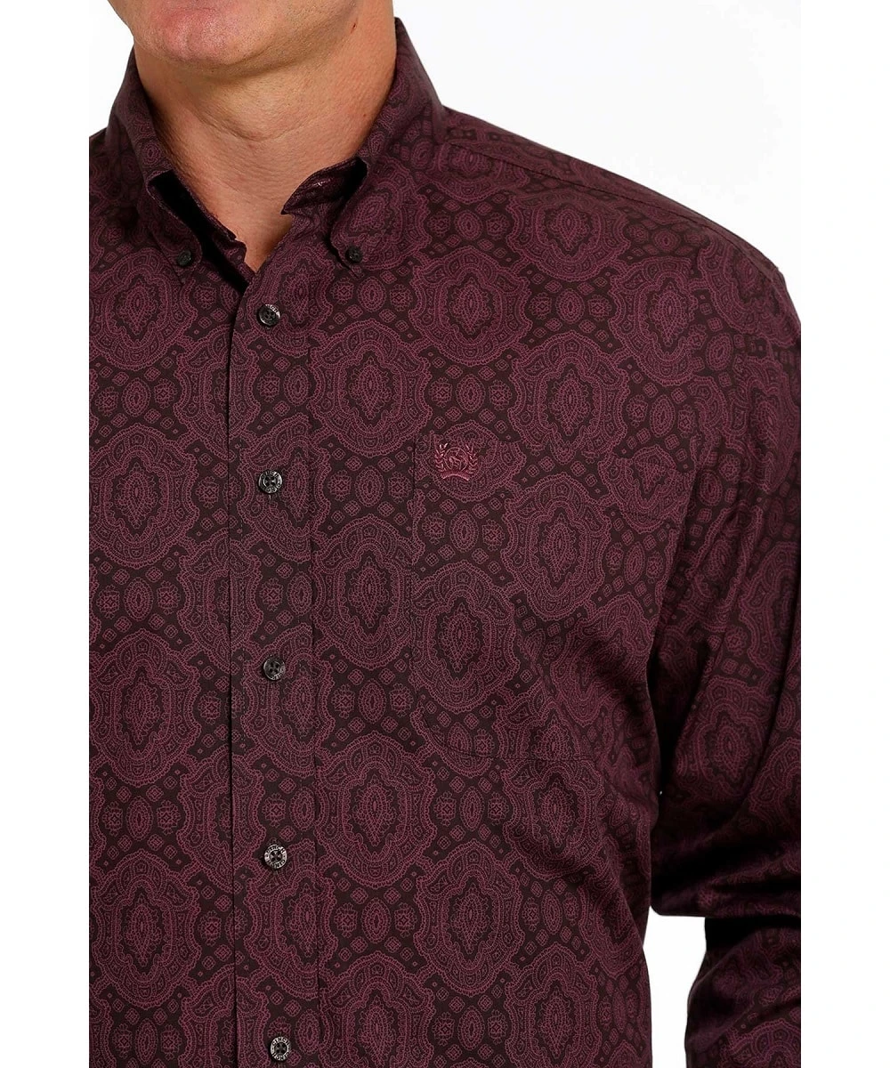 Cinch Men's Purple Paisley Button Down Shirt 4 Cinch Men's Purple Paisley Button Down Shirt - Image 2