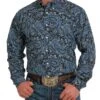 Cinch Men's Paisley Button Down Shirt -Wrangler Store MTW1105517 a
