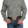 Cinch Men's Paisley Button Down Western Shirt 1 Cinch Men's Paisley Button Down Western Shirt -Wrangler Store MTW1105544 a