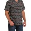 Cinch Men's Southwestern Print Button Down Camp Shirt -Wrangler Store MTW1401014 a