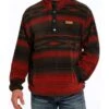 Cinch Men's Brown Aztec Polar Fleece Pullover 2 Cinch Men's Brown Aztec Polar Fleece Pullover -Wrangler Store MWK151412X