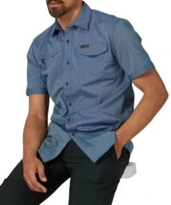 Wrangler Men's Big & Tall ATG Asymmetrical Button Down Shirt