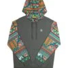 Hooey Men's Roughy Summit Grey Aztec Hoodie -Wrangler Store RH1191CHOR