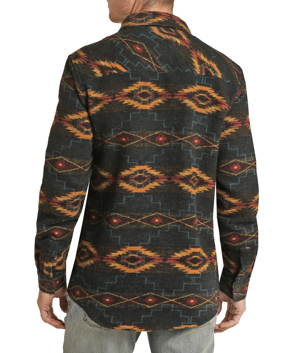Rock & Roll Cowboy Men's Aztec Shacket 4 Rock & Roll Cowboy Men's Aztec Shacket - Image 2