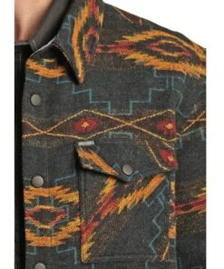 Rock & Roll Cowboy Men's Aztec Shacket 7 Rock & Roll Cowboy Men's Aztec Shacket -Wrangler Store RRMO92R08L c