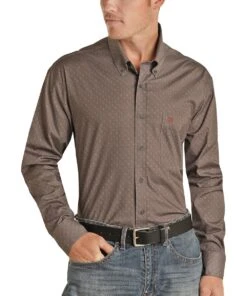 Panhandle Men's Geo Print Button Down Shirt