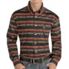 Rock & Roll Cowboy Men's Aztec Stripe Button Down Shirt -Wrangler Store RRMSODR08U