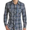 Rock & Roll Cowboy Men's Plaid Pearl Snap Shirt -Wrangler Store RRMSOSRZ0F