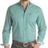 Panhandle Men's Medallion Button Down Shirt -Wrangler Store RSMSODR0NB