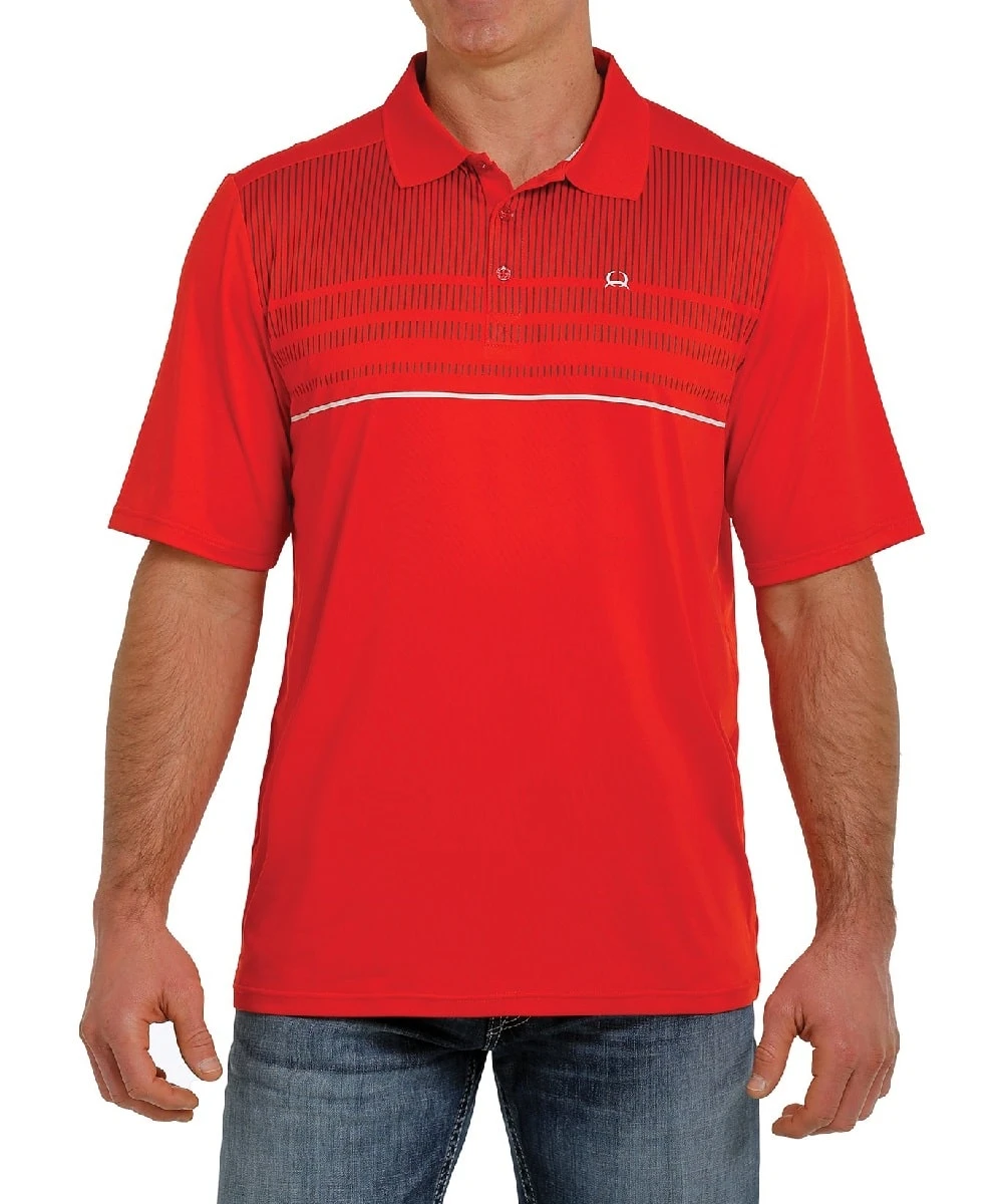 Cinch Men's Red Arenaflex Polo Shirt 3 Cinch Men's Red Arenaflex Polo Shirt