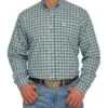 Cinch Men's Ombre Plaid Button Down Shirt -Wrangler Store mtw1105412A