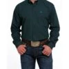 Cinch Men's Long Sleeve Dark Teal Button Down Shirt -Wrangler Store mtw1105495 1