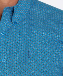 Cinch Men's Blue Modern Fit Button Down Shirt -Wrangler Store mtw1347052 b