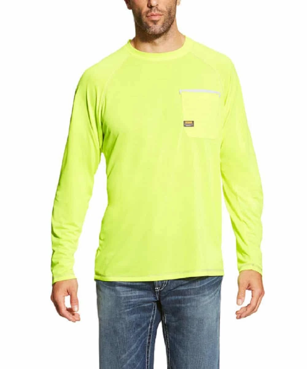 Ariat Men's Rebar Sunstopper Shirt Neon Yellow 3 Ariat Men's Rebar Sunstopper Shirt Neon Yellow