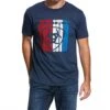 Ariat Men's Navy Heather Standing Tall Tee -Wrangler Store products 10032540 front
