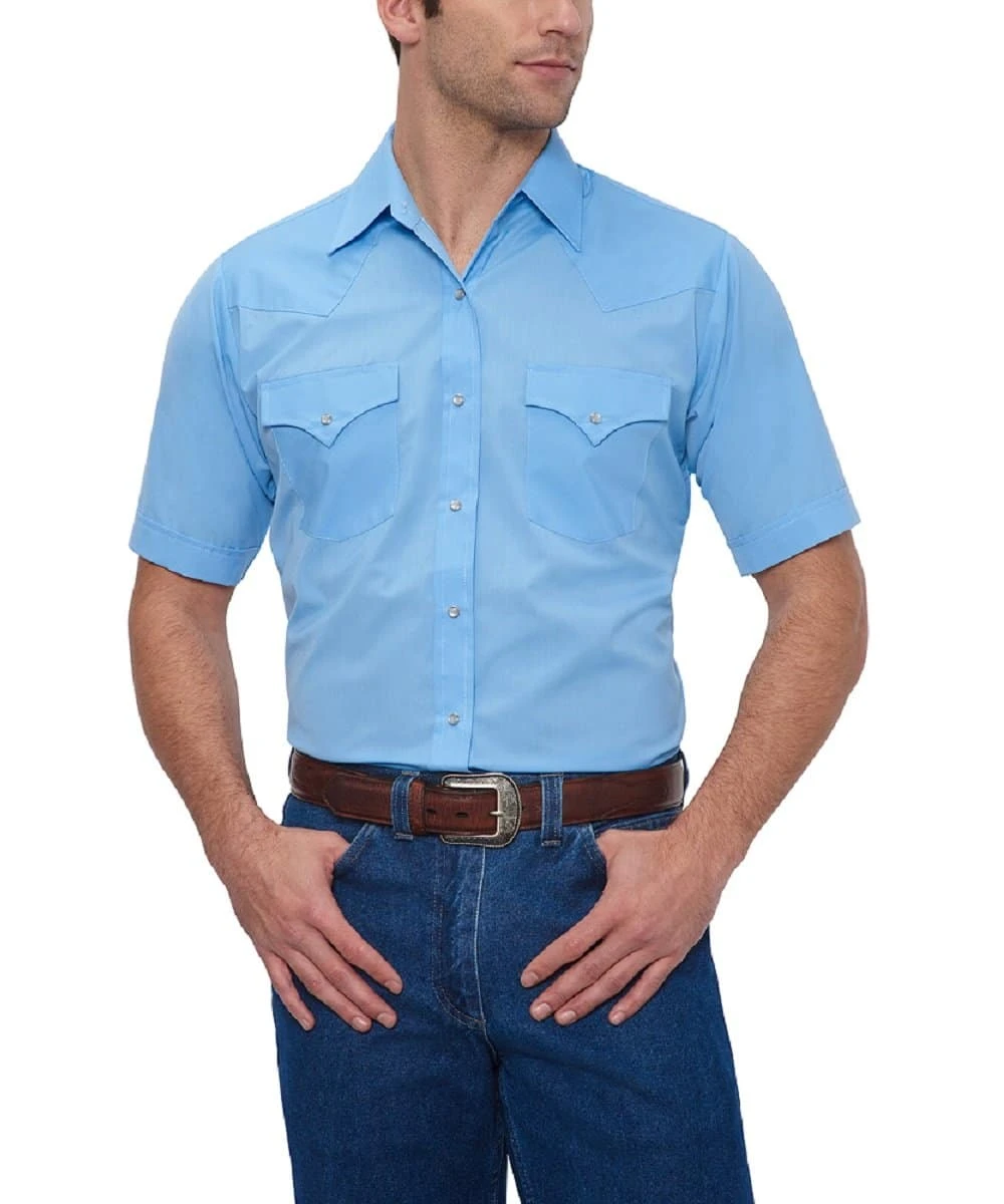 Ely Walker Men's Light Blue Western Snap Shirt 3 Ely Walker Men's Light Blue Western Snap Shirt