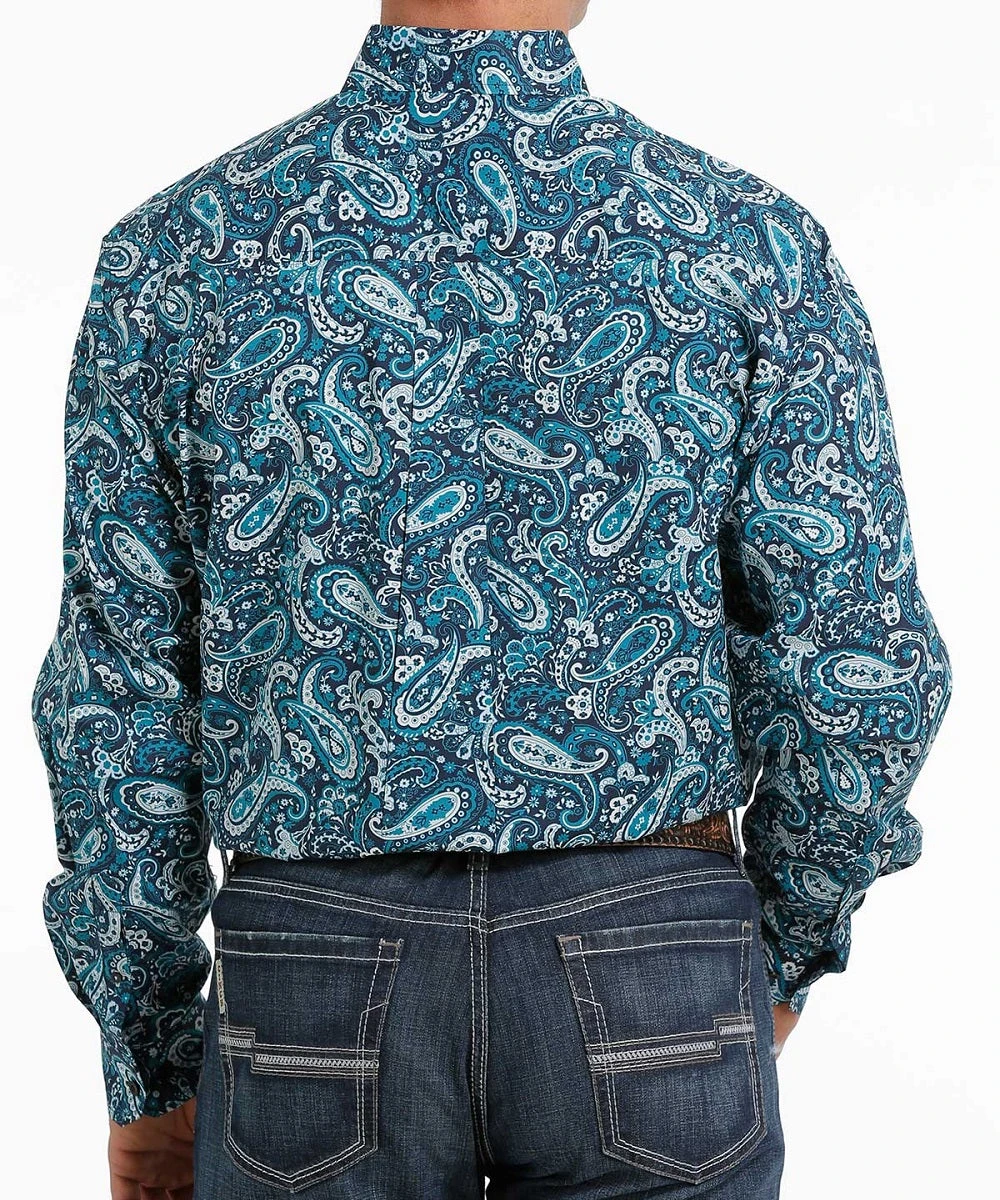 Cinch Men's Blue Paisley Button Down Shirt 4 Cinch Men's Blue Paisley Button Down Shirt - Image 2