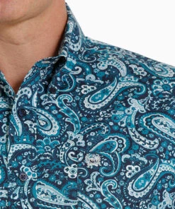 Cinch Men's Blue Paisley Button Down Shirt 7 Cinch Men's Blue Paisley Button Down Shirt -Wrangler Store products MTW1105303 c
