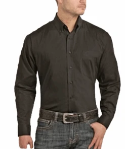 Panhandle Men's Black Button Down Shirt
