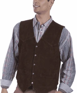 Scully Men's Leather Suede Brown Vest