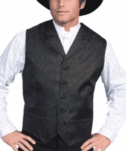 Scully Men's Black Paisley Vest