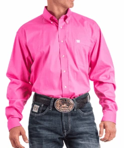 Cinch Men's Pink Button Down Shirt