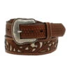 Nocona Men's Floral Pierced Double Stitch Belt
